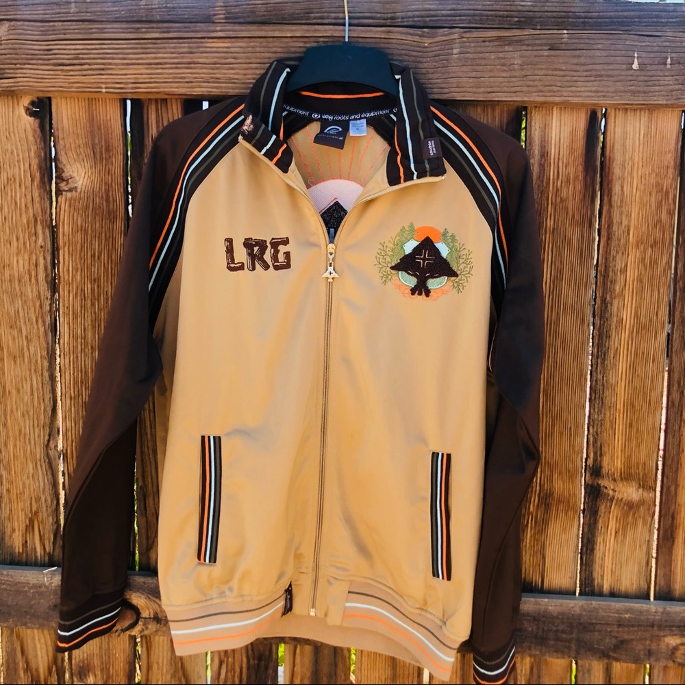 LRG Roots People track Jacket. Brown/tan Size M-mens